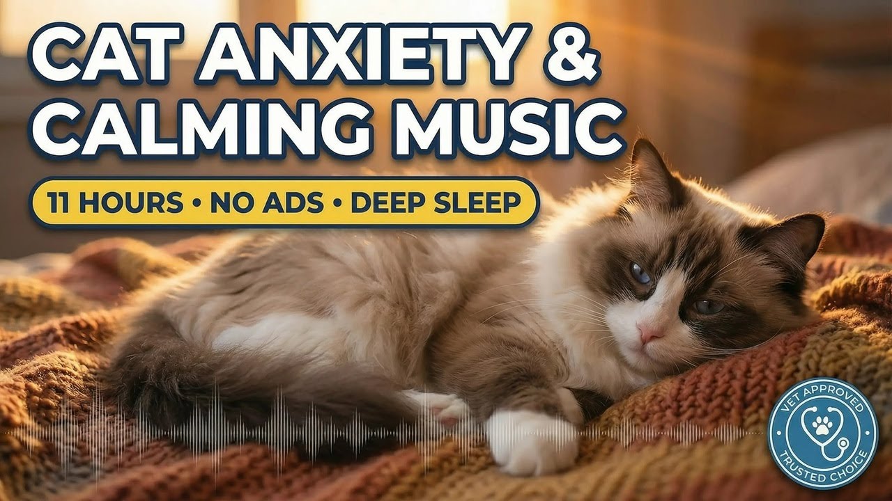 11 Hours VET-CERTIFIED Calming Music for Cats 🩺 Bioacoustic Anxiety Relief Formula