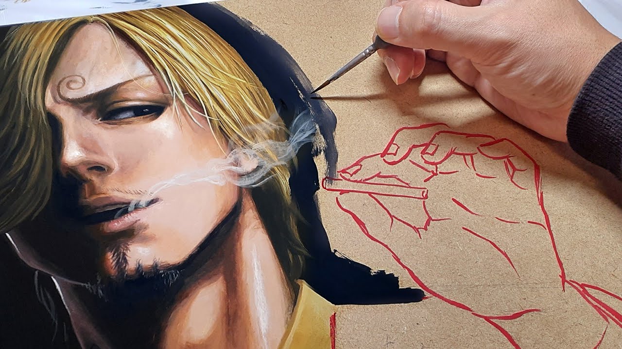 One Piece サンジ リアルに描いてみた ワンピースイラスト Youtube