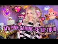 My pink gaming setup office tour 2023 kawaii gamer girl setup