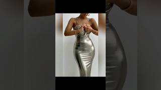 Ruched Metallic PU Leather Bodycon Dress #fashion #dress #shorts #viral