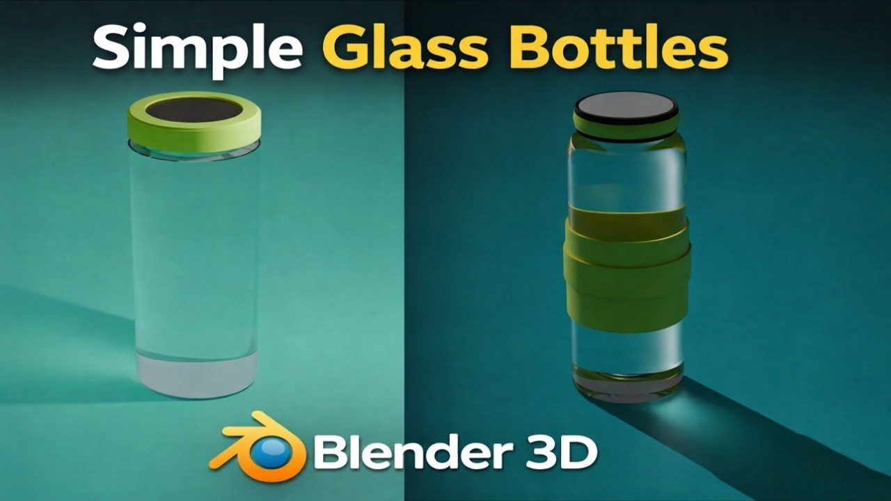 Create Simple Glass Bottles in Blender 3D | Beginner Tutorial #blender #blender3d #glassmaterial #3d