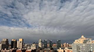 NYC Timelapse - Entire Day - Morning Rain Storm, Clouds and Sunset - November 13, 2025