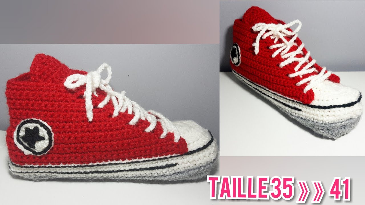 tricot pantoufle converse adulte