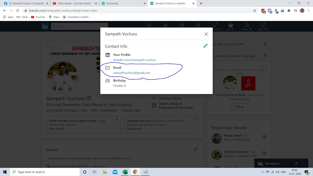 Find someone's Linkedin Profile Email Address | Linkedin Email Finding Method (2020) - YouTube