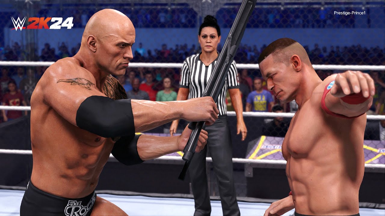 WWE 2K24 - The Rock Vs John Cena I Hell In A Cell Match (PS5) - YouTube