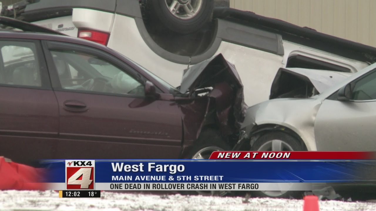 One Dead in Rollover Crash in West Fargo - YouTube