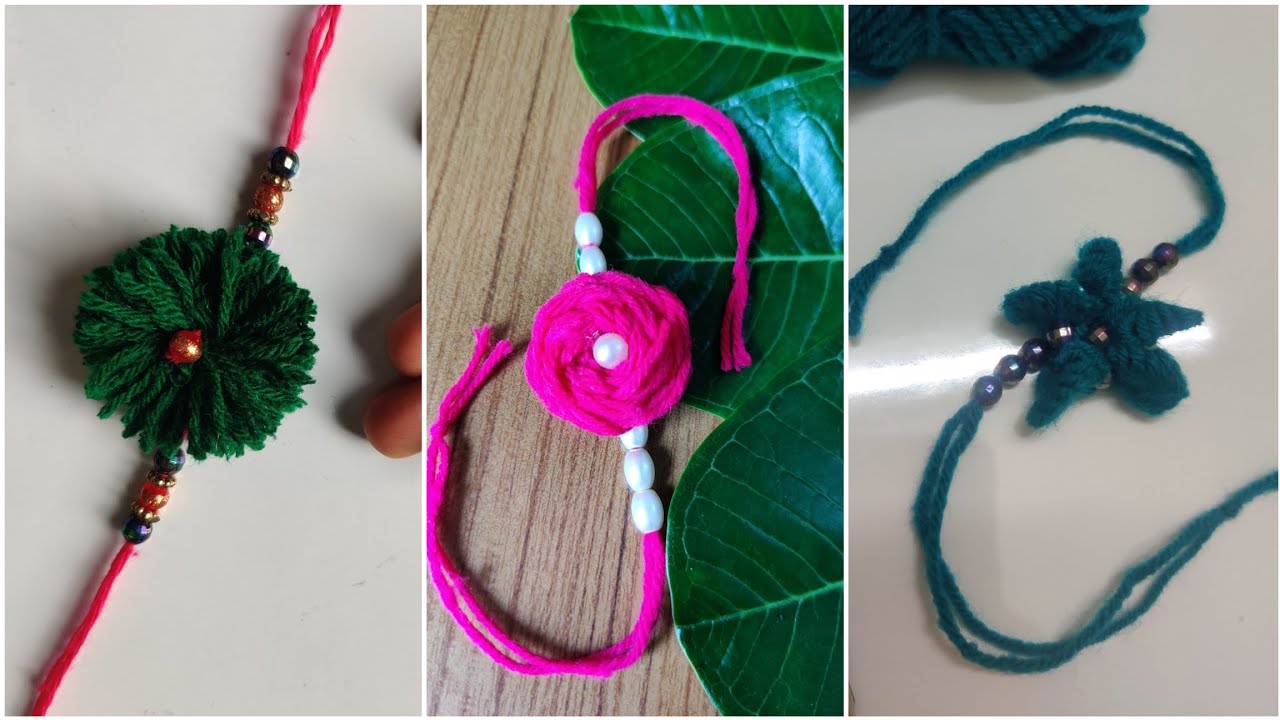 Woolen Rakhi diy 3 amazing woolen rakhi making tricks |woolen rakhi making hacks ...