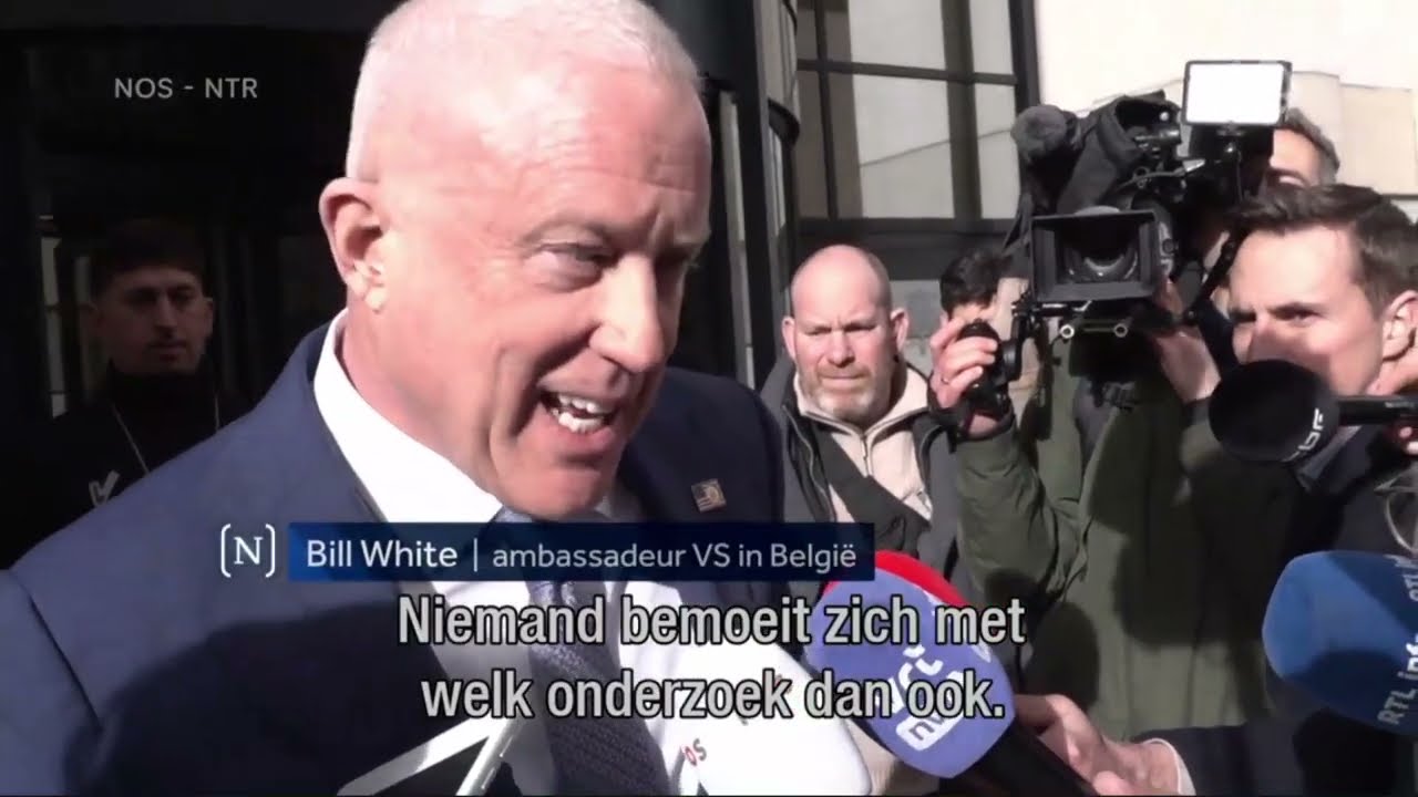 US ambassador Bill White reacts after being summoned by Belgian Foreign Minister Maxime Prévot