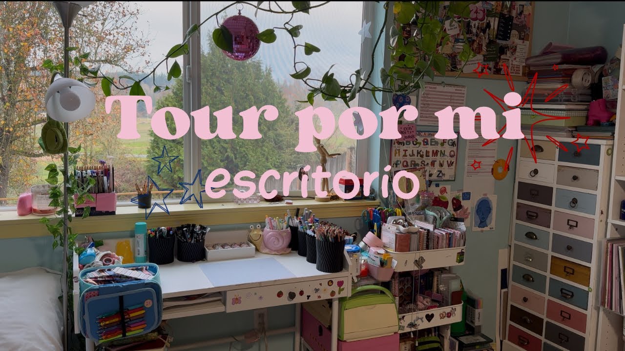 Tour por mi escritorio  + Sticker 💗