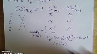 Calculating Solubility from Ksp