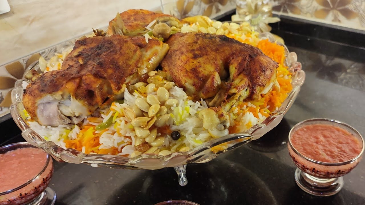 مندي الدجاج بدون فرن بطريقة سهلة ومبسطة👌 وطعم خرافي😋 مع صوص الدقوس (الوصفة 47)Chicken Mandi