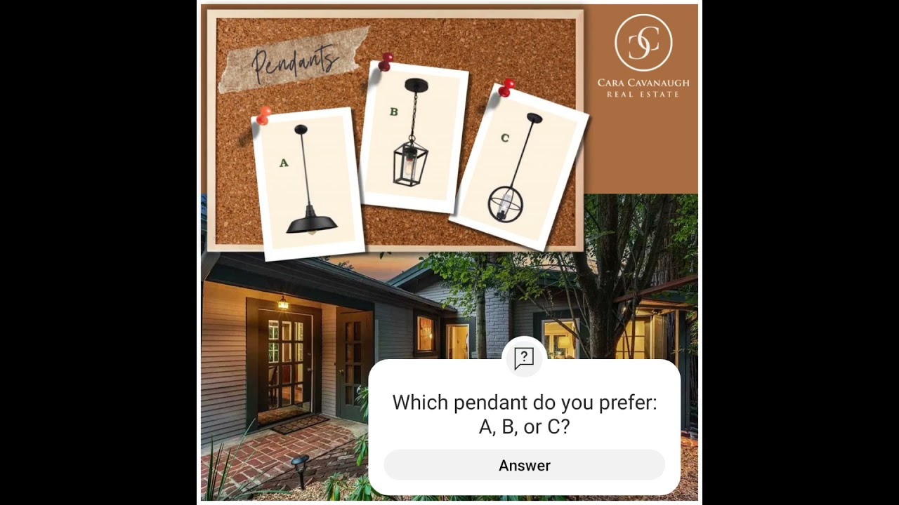 Which pendant do you prefer: A, B, or C?