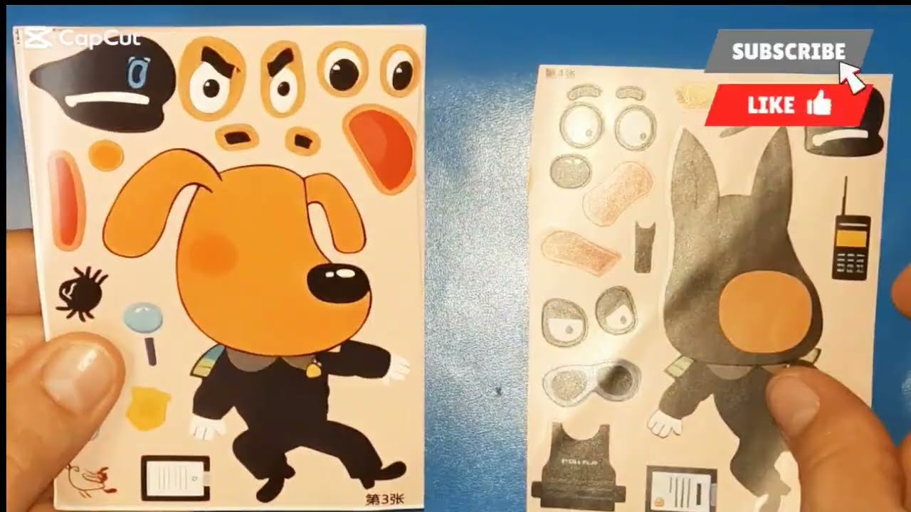 ToyASMR] Decorate Sticker Book With Sheriff Labrador – Decorate My Journal With Me! #paperdiy​