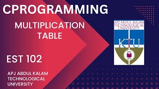 Multiplication table of a number | Cprogramming | KTU