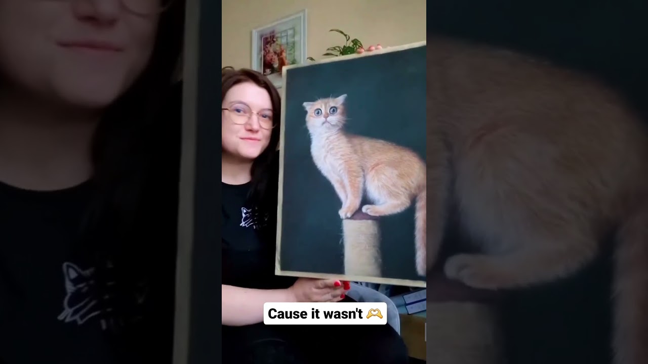 Cat pastel drawing. Realism with soft pastel pencils 