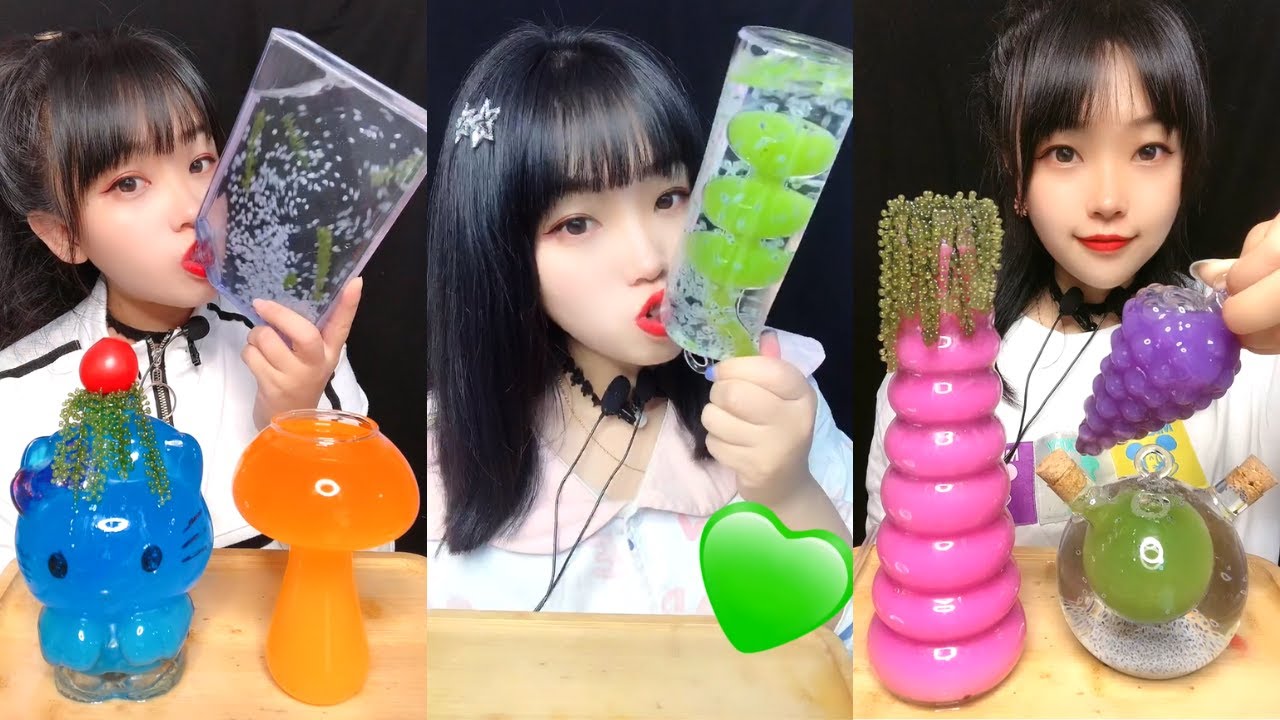 ASMR RAINBOW VARIETY DRINKS Colored Beverages Water Drinking Sounds ASMR 먹방 | カラフルな飲み物を飲む