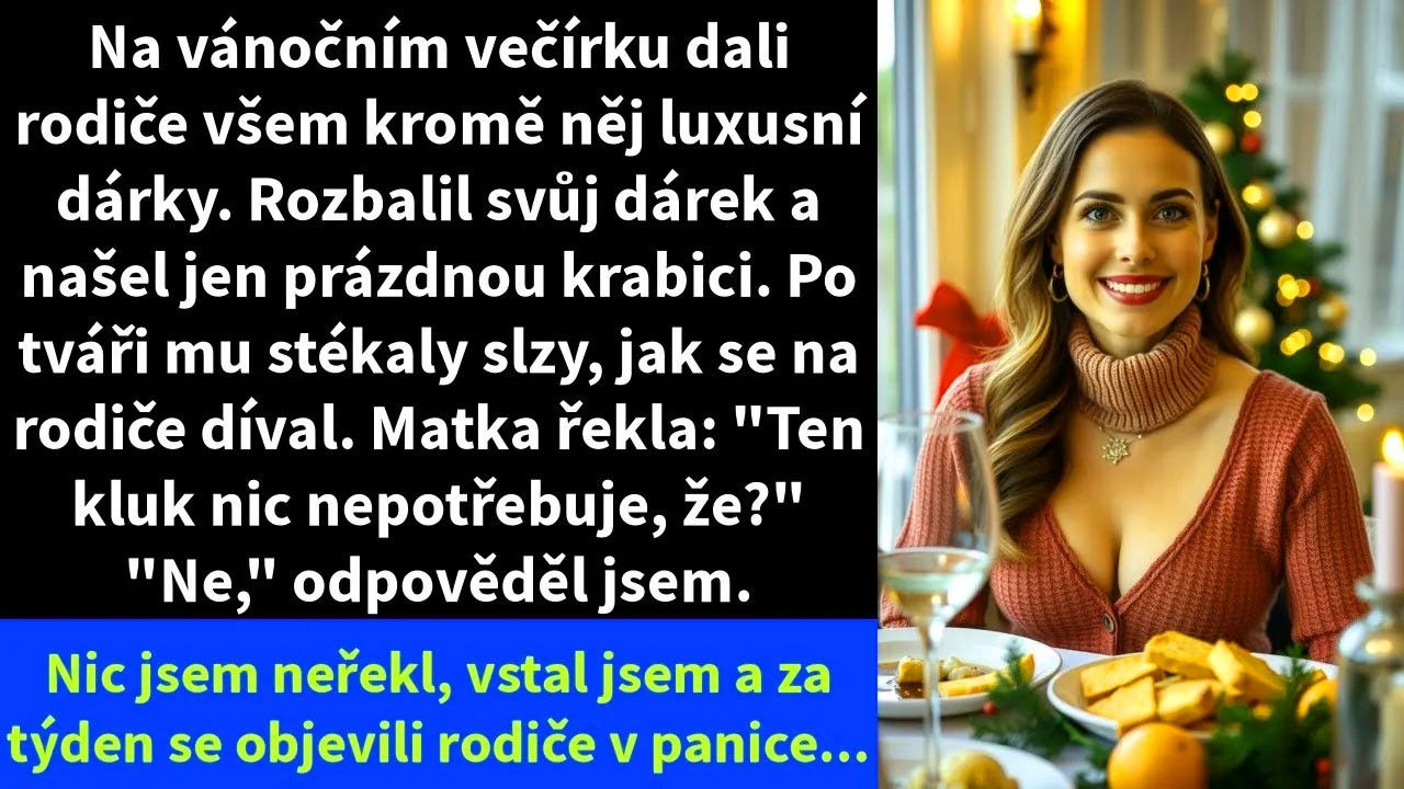 Štědrovečerní večeře u mých rodičů byla vždycky dokonalá – křišťál, porcelán, dárky pod obřím stromkem. Letos dostal můj šestiletý syn Tommy poslední krabičku. Zářil, když ji rozbaloval. Uvnitř...