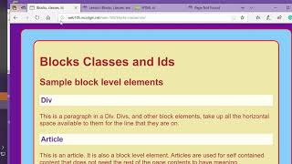 Web 105 Blocks, Classes, and Ids