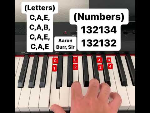 Aaron Burr, Sir piano tutorial (instrumental part, letters and numbers)