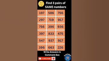 Find 3 pairs of Same Numbers | Only a Genius can Find Them | Hard Level