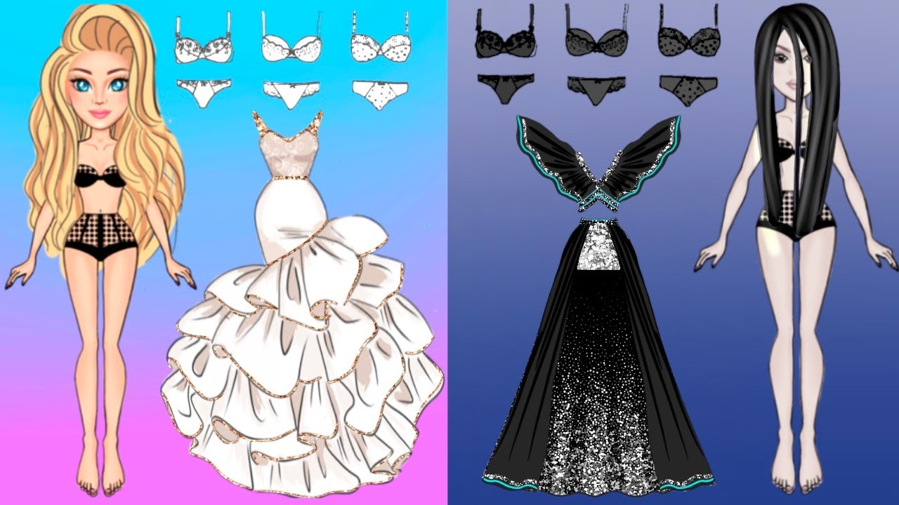 Paper Dolls Bride Rapunzel Dress Up / Dresses Handmade Quiet Book Barbie Story & Crafts