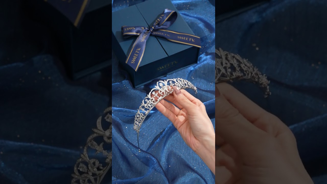 SV Silver Bibi Imperial Zircon Tiara-Crowns & Tiaras | SWEETV