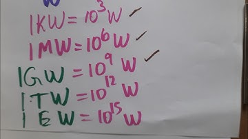 kW, MW, GW, TW and EW (Watt)