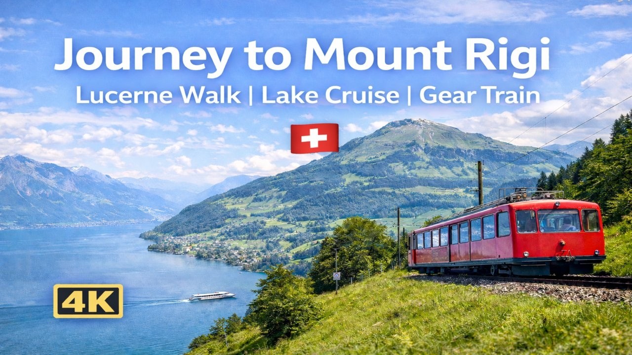 Путешествие на гору Риги, Швейцария | Прогулка по Люцерну и прогулка на лодке по озеру до Вицнау