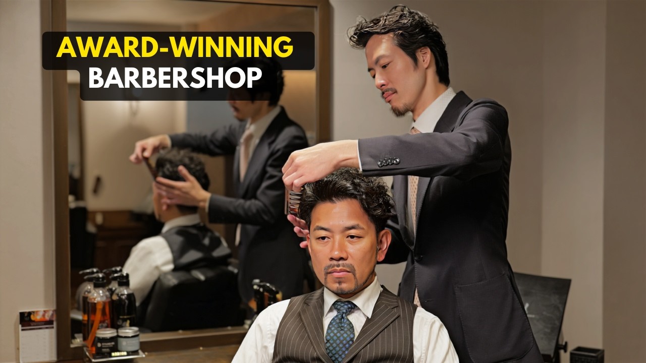 💈(ASMR) Haircut and Shaving at Award-Winning Japanese Barbershop | Gentlemen’s Club