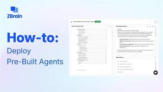 Zbrain Tutorial: How to Deploy Pre-Built Agents
