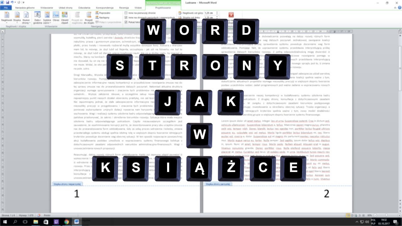 Word marginesy lustrzane i numeracja jak w książce. YouTube