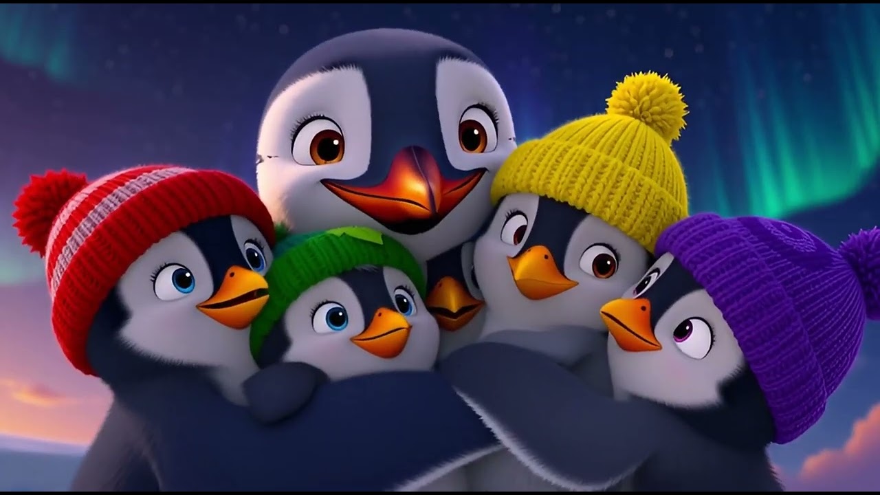 Five Little Penguins  Kids Nursery Rhyme1080p