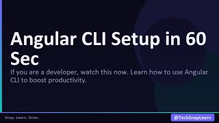 Angular CLI Tutorial Explained in 60 Seconds for Beginners