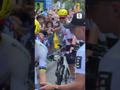 🔥🚴 Un accueil de rockstars pour Tadej Pogacar et Isaac Del Toro ! #tourdefrance #cycling #pogacar