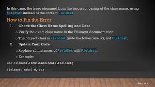 Fixing the Filament\Forms\Components\FieldSet Class Not Found Error in Laravel Filament