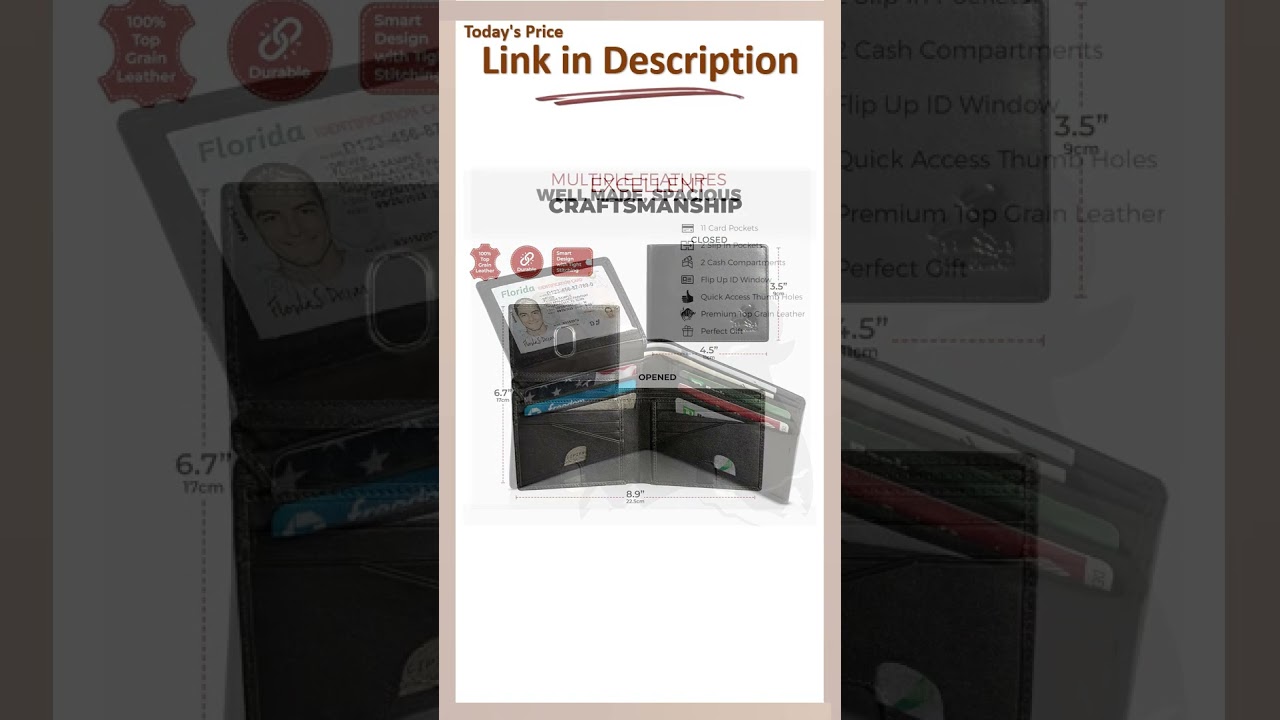 RFID Leather Wallet – Slim & Secure Bifold for Men 