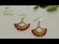 How To Make Bugle Beads Fan Earring | Seedbead Earring  #Buglebead #Earring #HowTo #DiyEarring #Bead