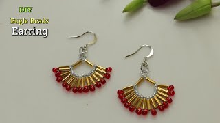 How To Make Bugle Beads Fan Earring | Seedbead Earring  #Buglebead #Earring #HowTo #DiyEarring #Bead