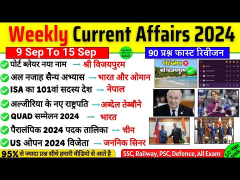 15 September 2024 Current Affairs | Current Affairs Today | Daily ...