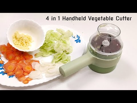 Veggie Chopper 4 in 1 Handheld Electric Vegetable Cutter Set Wireless Food  Chopper Electric Portable Mini Food Chopper for GarlicOnion Meat with Brush