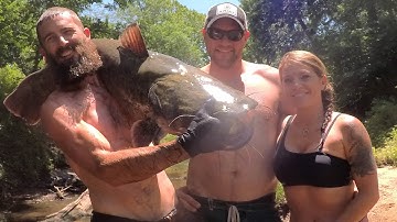 MAN GOES ALL IN FOR THIS ONE! EXTREME NOODLING! MASSIVE HOLE!