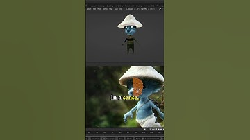 Drag UVs to texture project half of face for Smurf Cat meme - low poly 3d model character in Blender