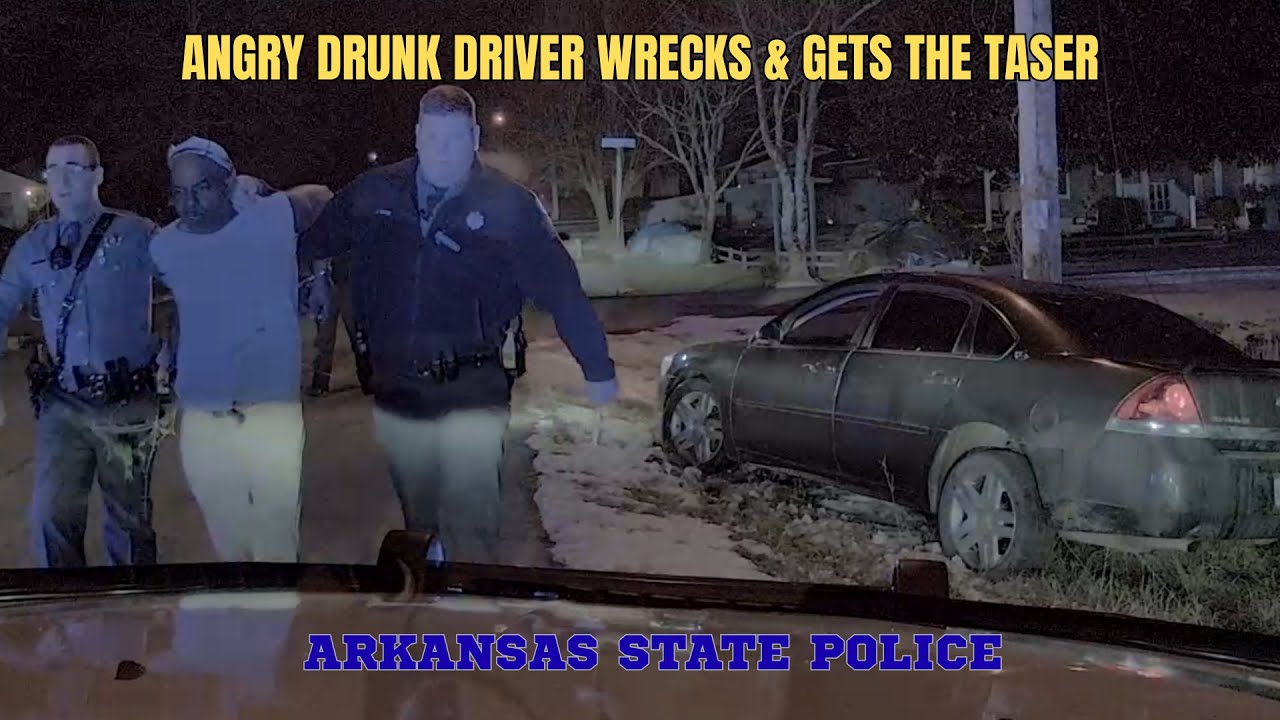 Drunk driver flees Arkansas State Police - Wrecks his Impala into mailbox & gets TASER 