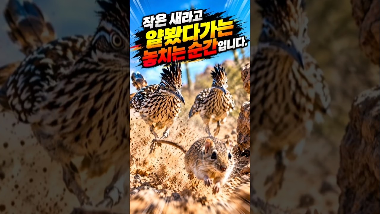 작은 새라고 얕봤다간 끝장납니다… 로드러너 2마리의 협공 실력은? Two Roadrunners vs. One Mouse… Blink and It's Over!