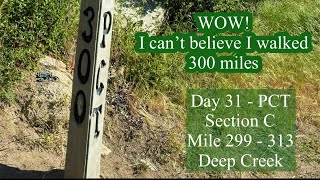 Day 31  PCT  MILE 300 and Deep Creek