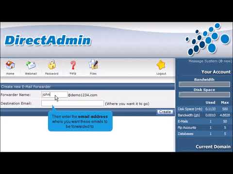 How to setup Email Forwarding in DirectAdmin