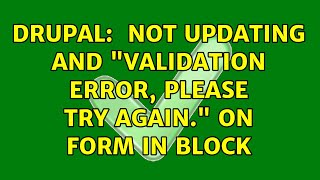 Drupal: $user not updating and "Validation error, please try again." on form in block