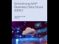 Webinar: Einordnung SAP Business Data Cloud (BDC)