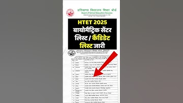 जारी हुई HTET Biometric List 2025 | htet biometric candidate list 2025 | htet biometric verification