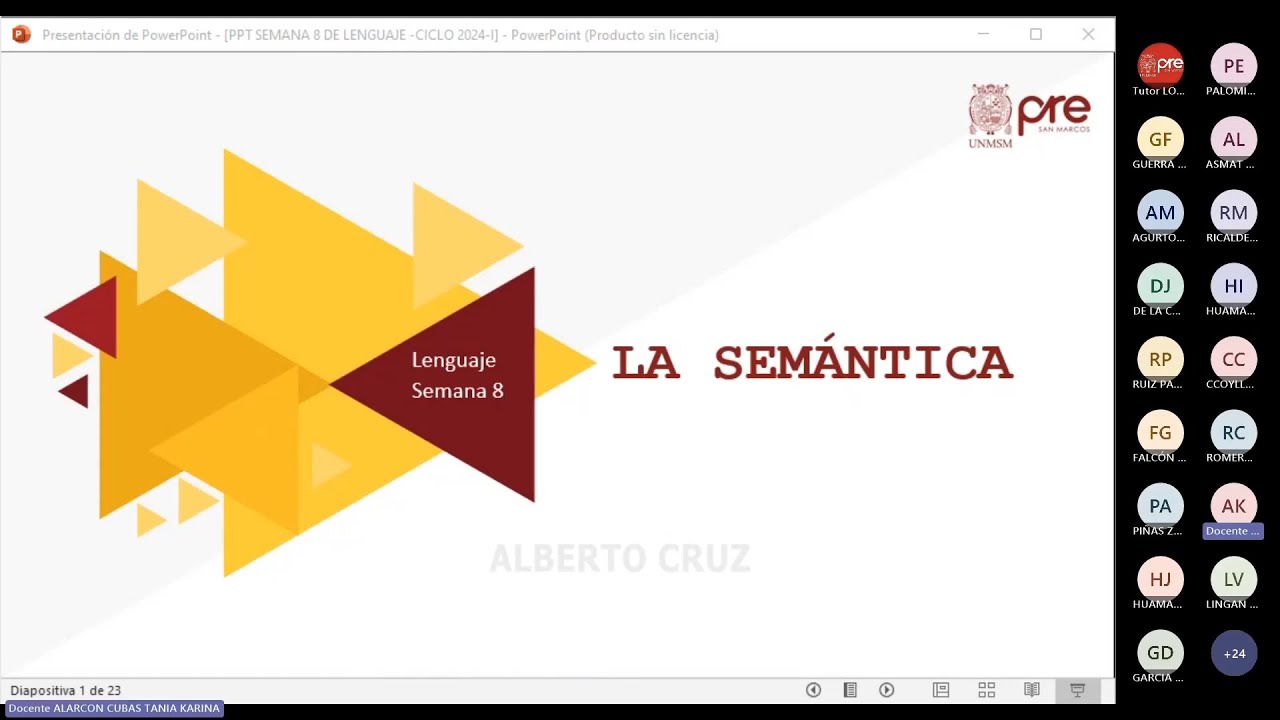 Lenguaje - Semana 08 - Pre San Marcos Ciclo 2024-I (Nuevo Ciclo)